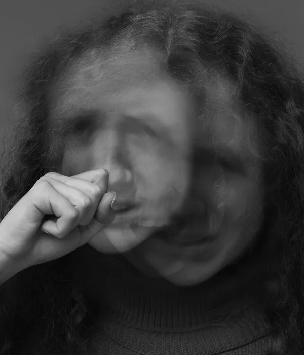 lost angels alcohol detox woman long hair black sweater blowing