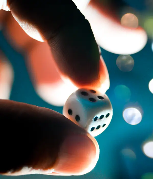 lost angels gambling addiction person holding dices hands